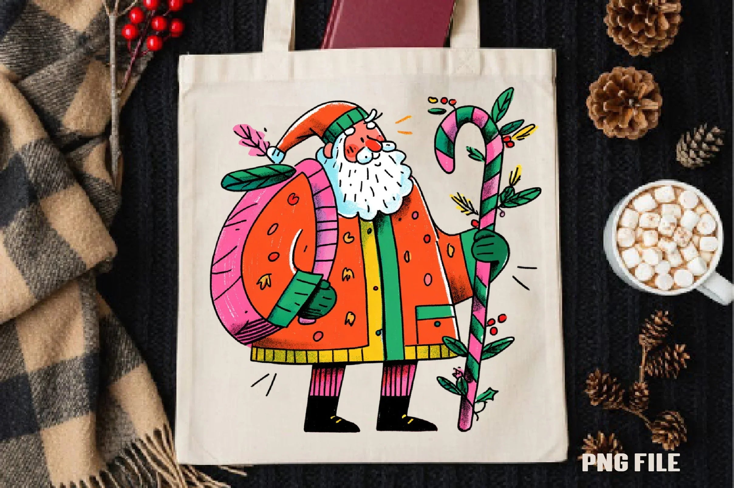 Retro Funny Christmas Santa Clipart Bundle - CraftNest - Digital Crafting and Art