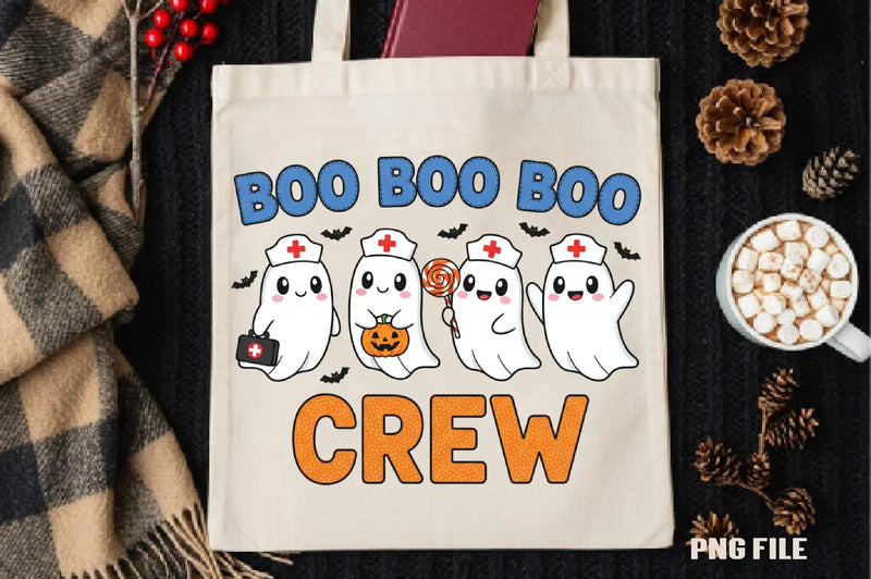 Boo Crew Ghost Nurse Clipart Bundle - CraftNest - Digital Crafting and Art