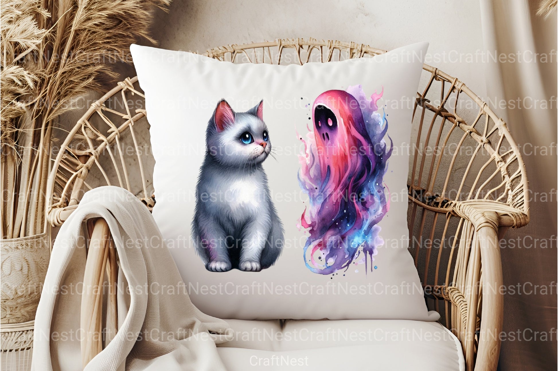 Halloween Cat & Ghost Clipart Bundle - CraftNest - Digital Crafting and Art