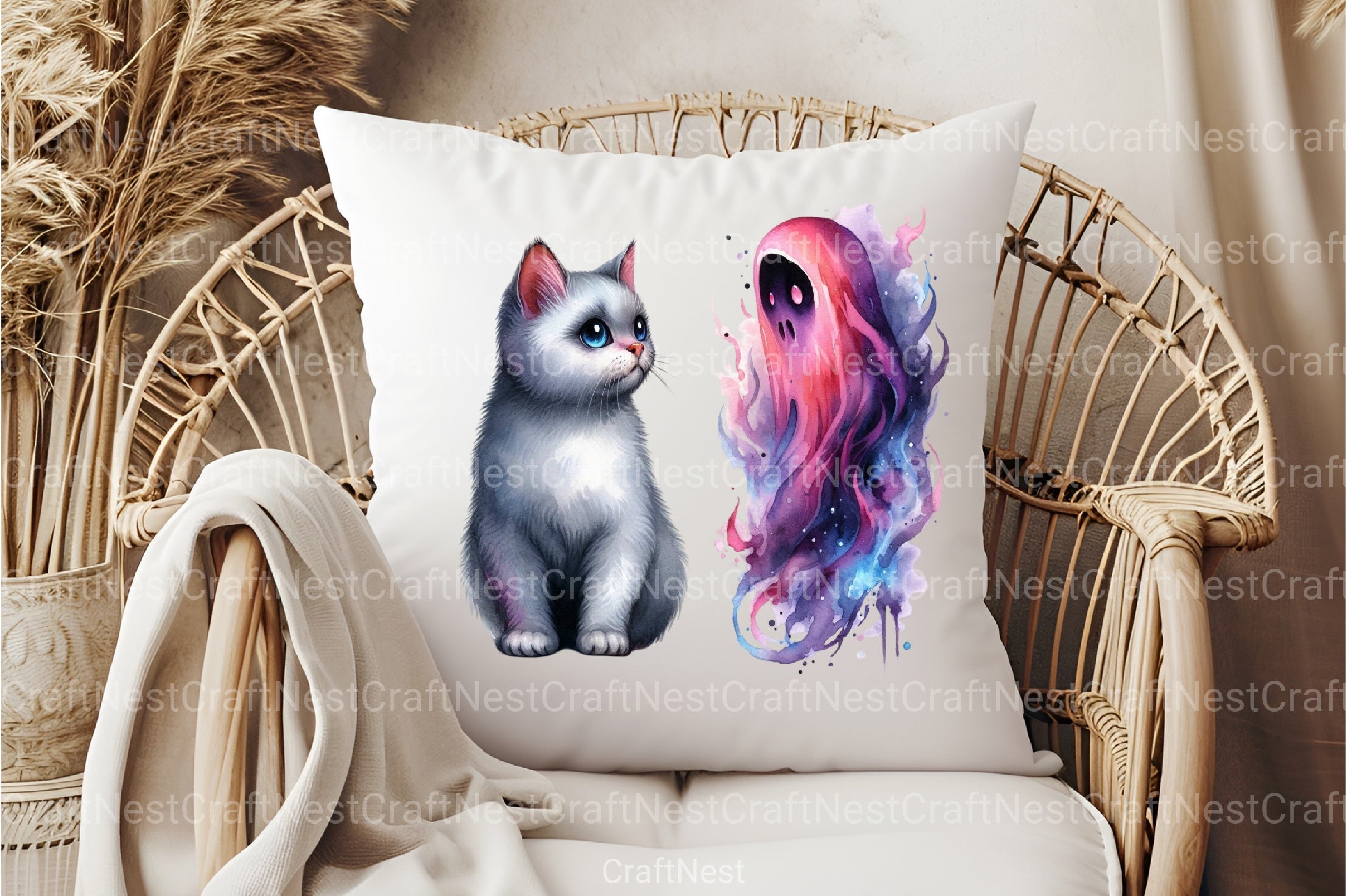 Halloween Cat & Ghost Clipart Bundle - CraftNest - Digital Crafting and Art