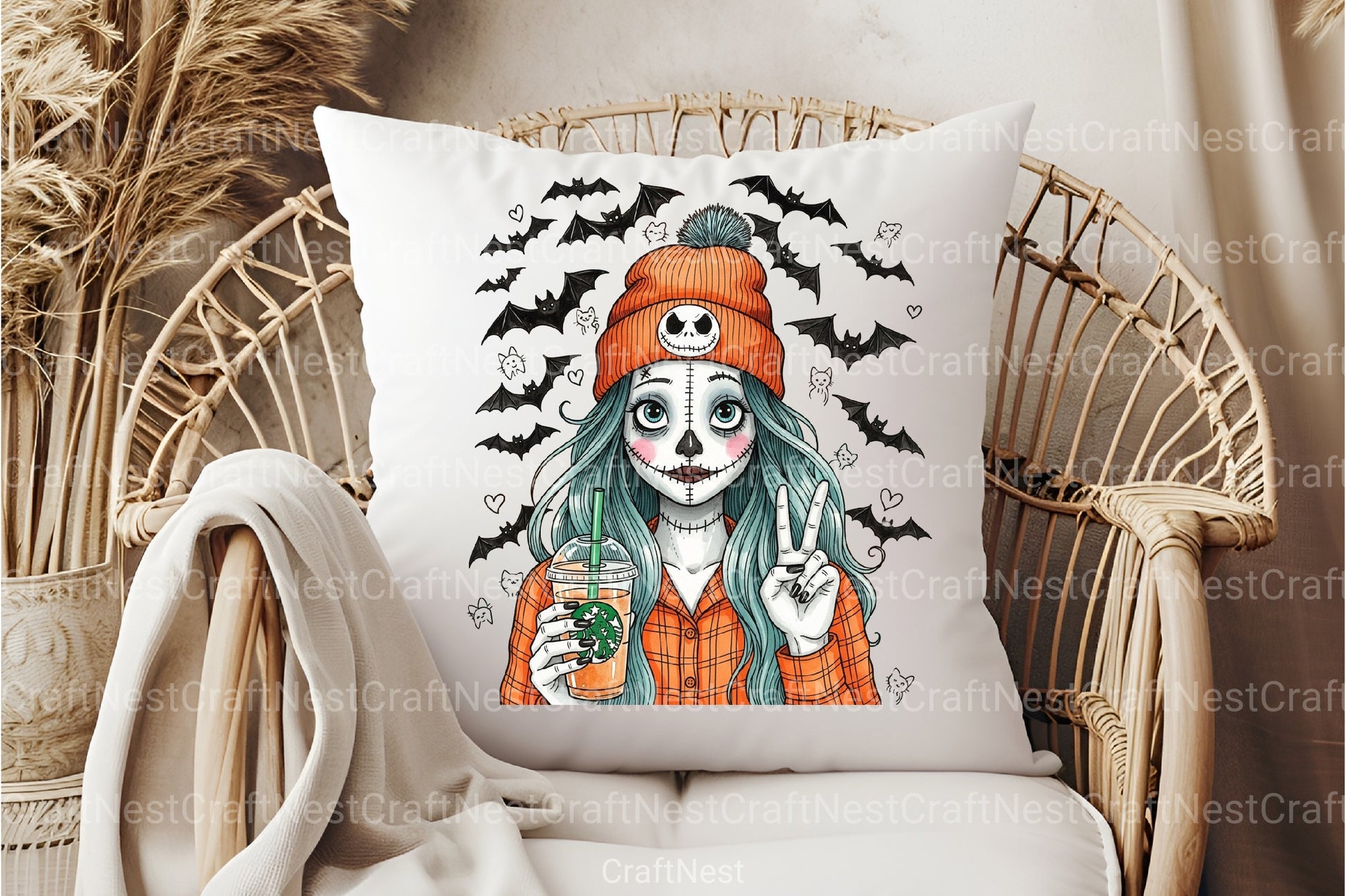 Cute Bougie Skeleton Girl Clipart Bundle - CraftNest - Digital Crafting and Art