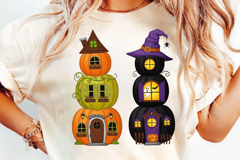 Halloween Pumpkin House Clipart Bundle - CraftNest - Digital Crafting and Art