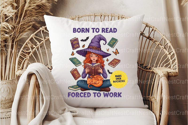 Witchy Clipart Bundle: Born to Read, Forced to Work - CraftNest - Digital Crafting and Art