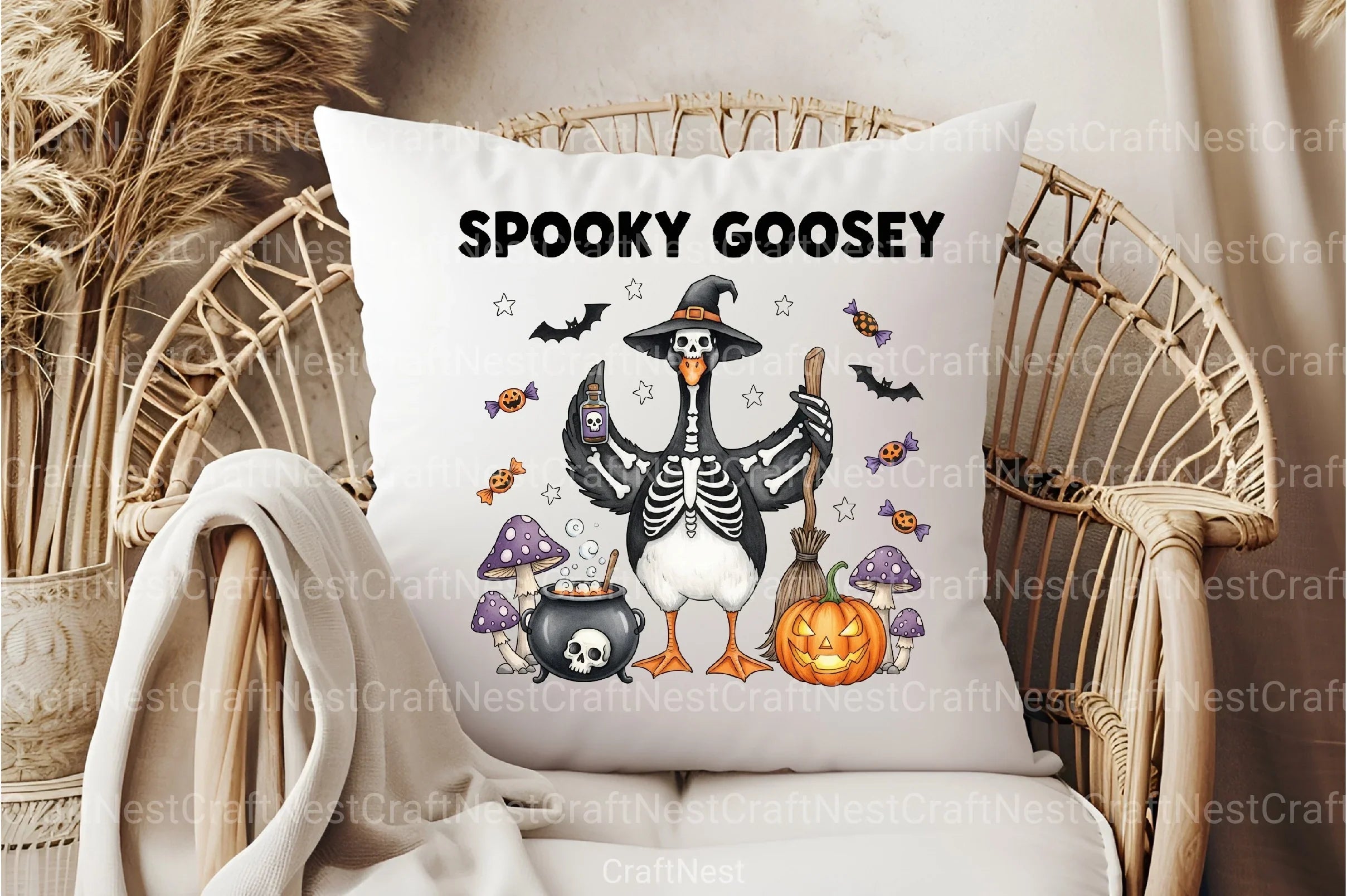 Spooky Skeleton Goose Clipart Bundle - CraftNest - Digital Crafting and Art