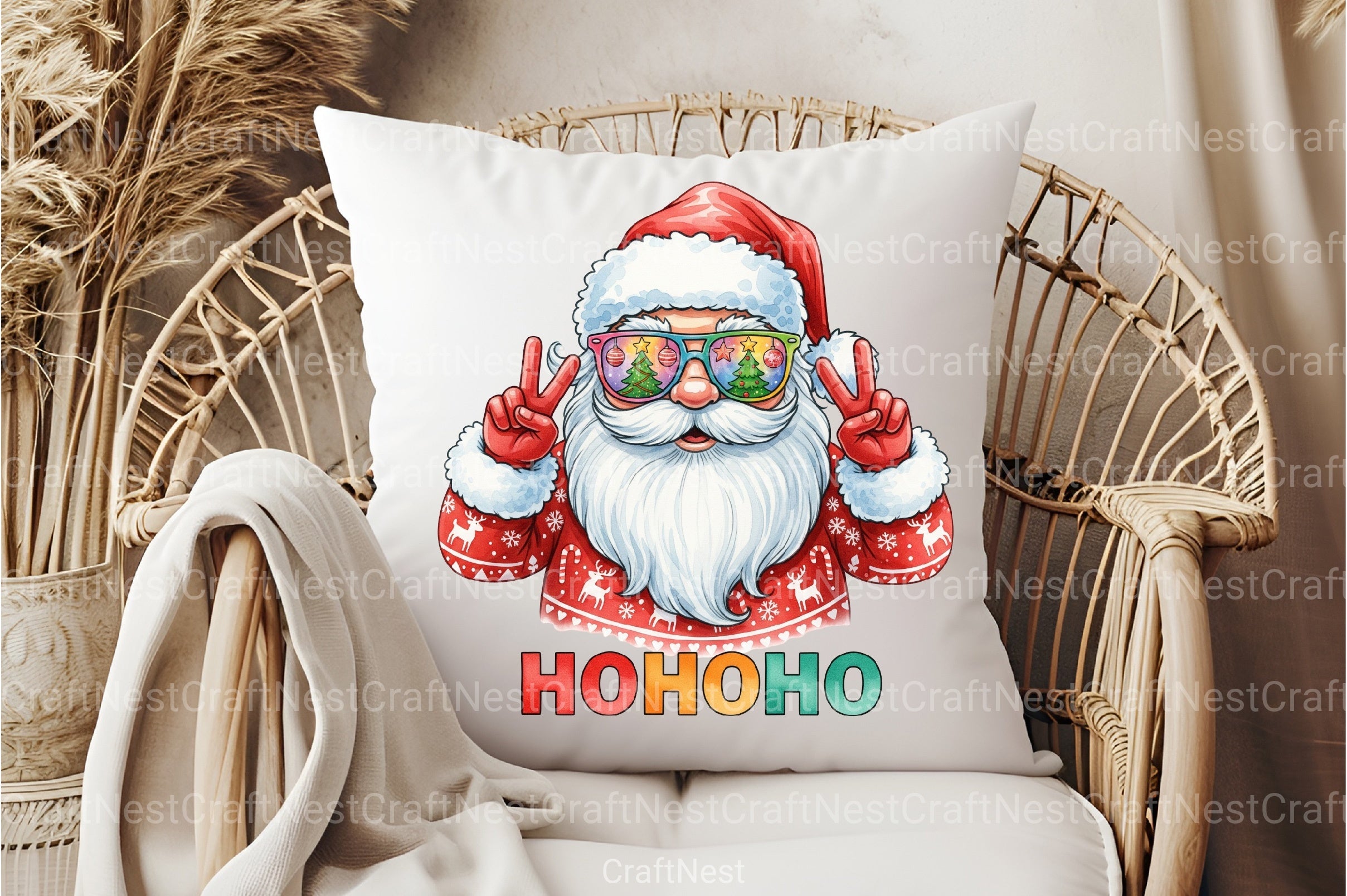 Hohoho Santa Christmas Clipart Bundle - CraftNest - Digital Crafting and Art