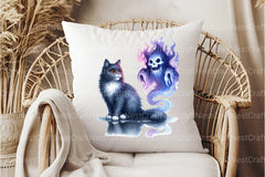 Halloween Cat & Smoky Ghost Clipart Bundle 3 - CraftNest - Digital Crafting and Art