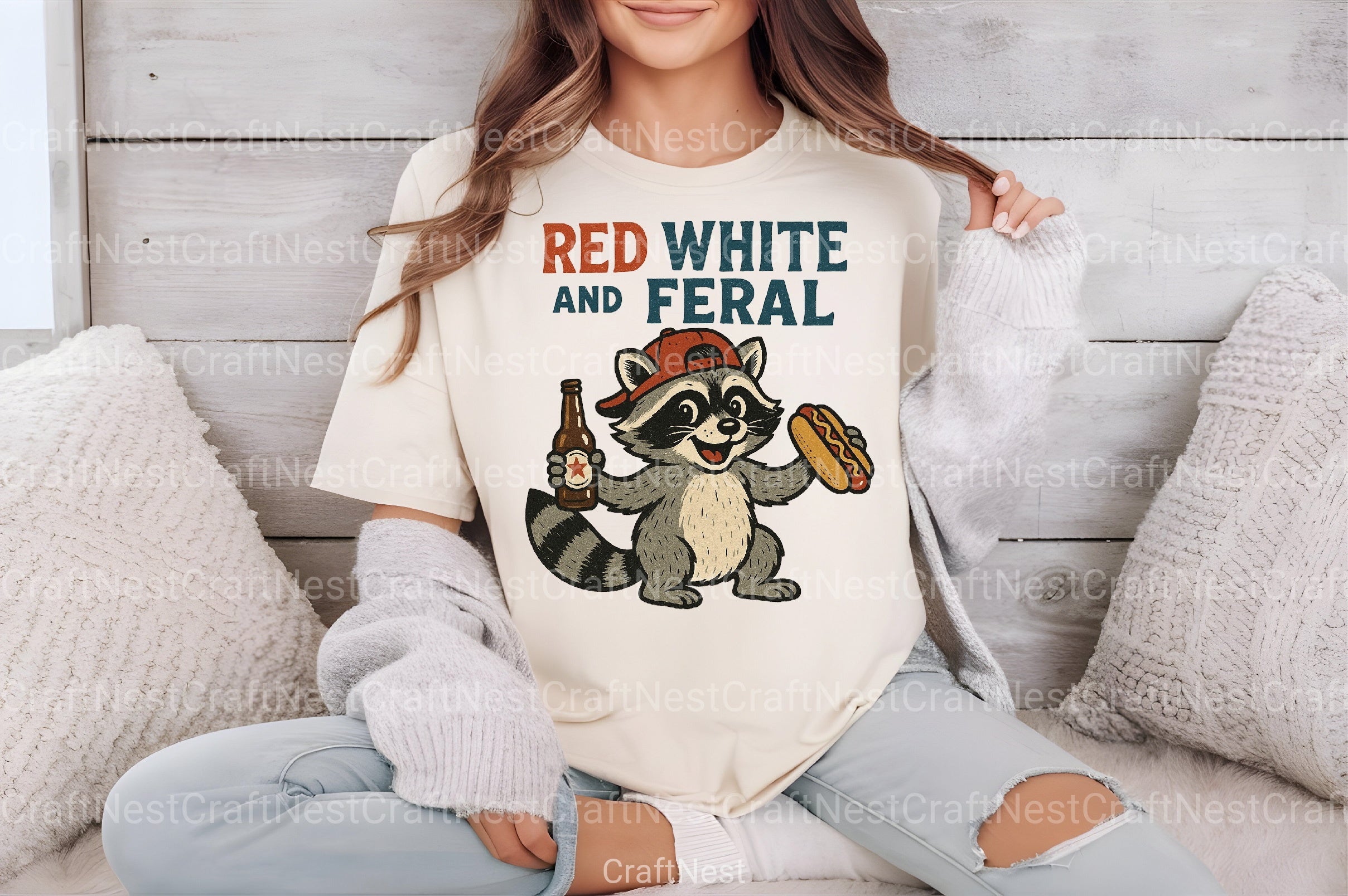 Red White Feral Funny Clipart Bundle - CraftNest - Digital Crafting and Art