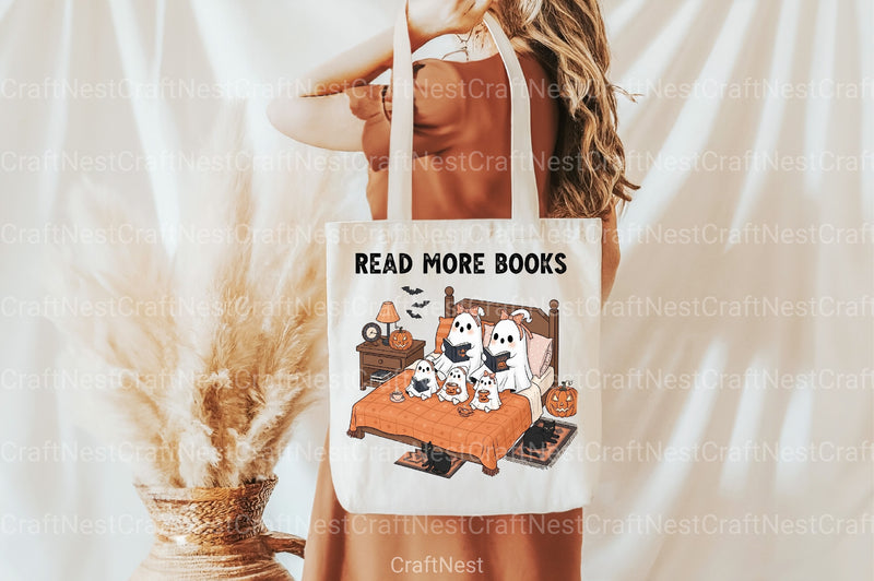 Read More Books: Ghost & Book Clipart Bundle - CraftNest - Digital Crafting and Art