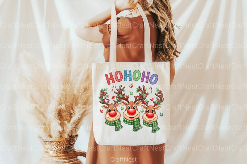 Ho Ho Deer Reindeer Christmas Clipart Bundle - CraftNest - Digital Crafting and Art