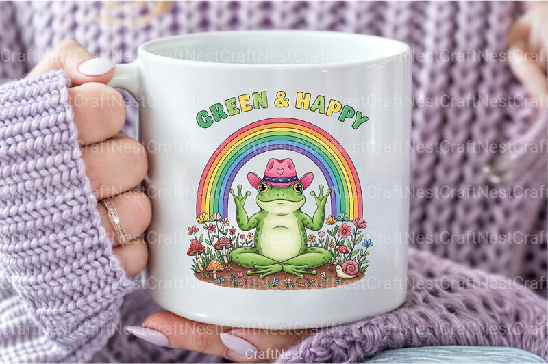 Green & Happy Funny Frog Clipart Bundle - CraftNest - Digital Crafting and Art