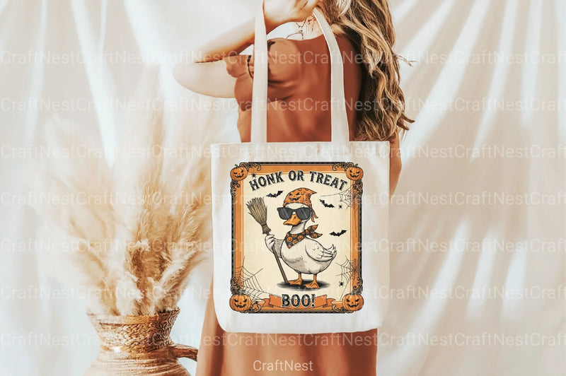 Girly Goose Honk or Treat Clipart Bundle - CraftNest - Digital Crafting and Art