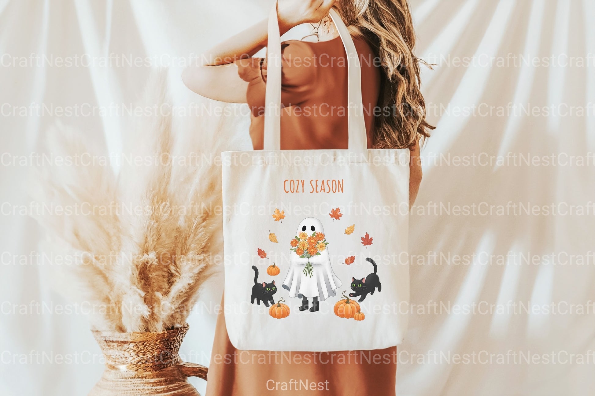 Cozy Season Ghost Cat Clipart Bundle - CraftNest - Digital Crafting and Art