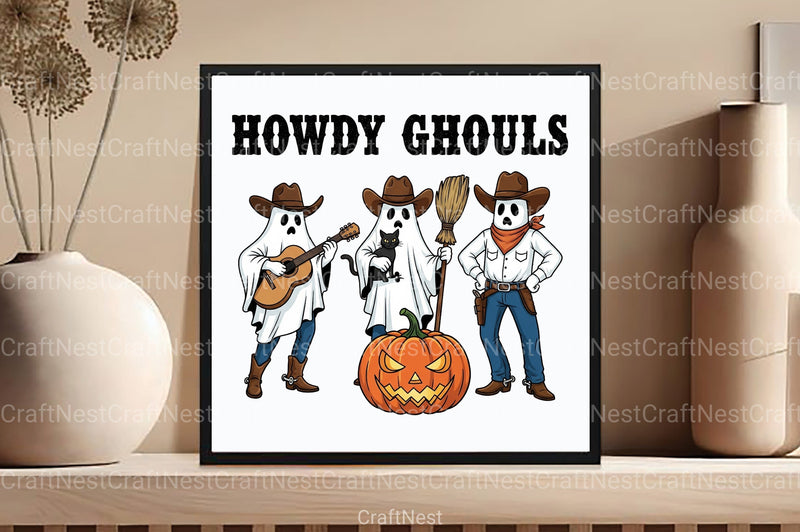 Howdy Ghouls: Ghost Halloween Clipart Bundle - CraftNest - Digital Crafting and Art