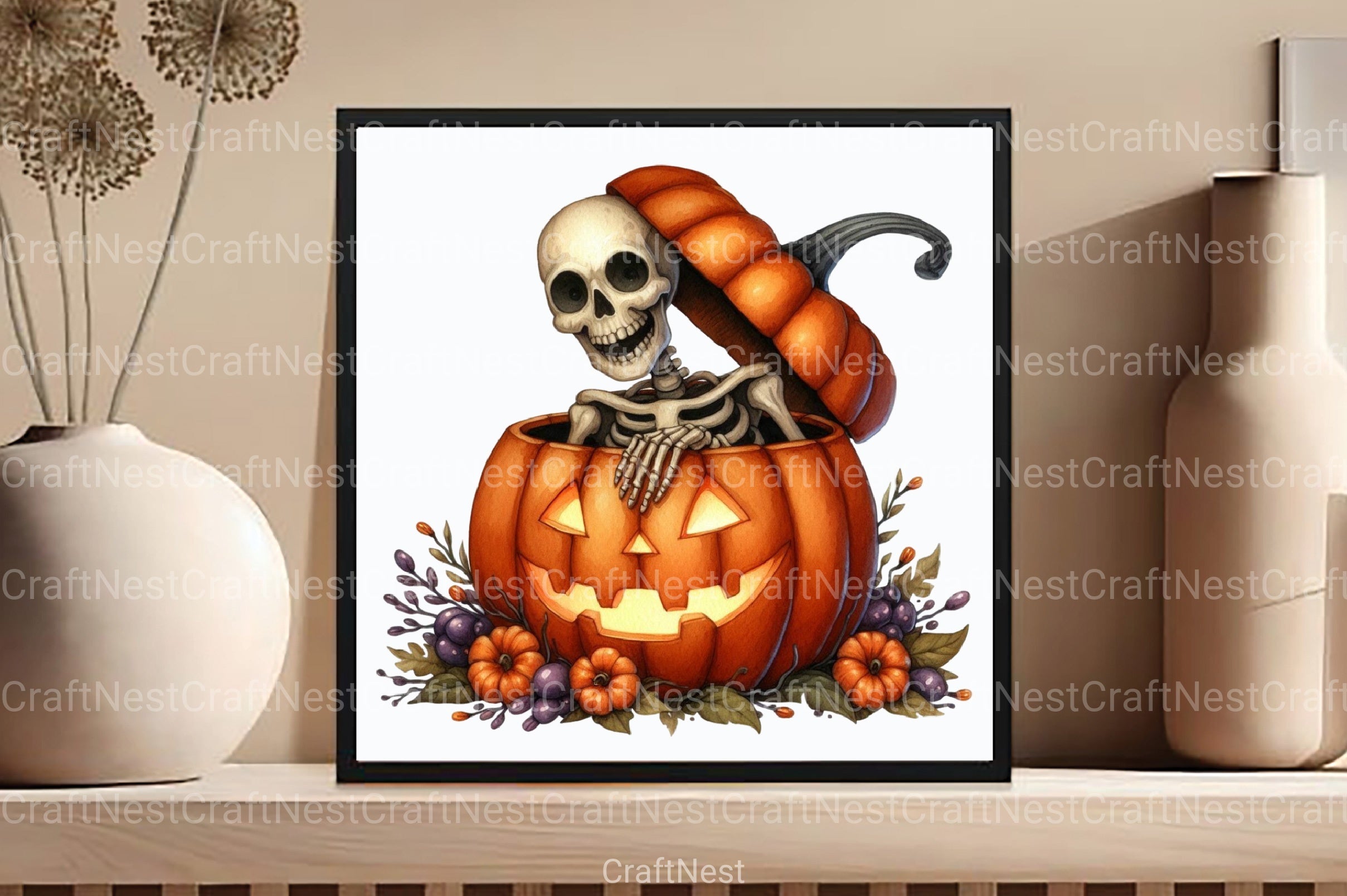 Funny Skeleton Peeking Clipart Bundle 14 - CraftNest - Digital Crafting and Art