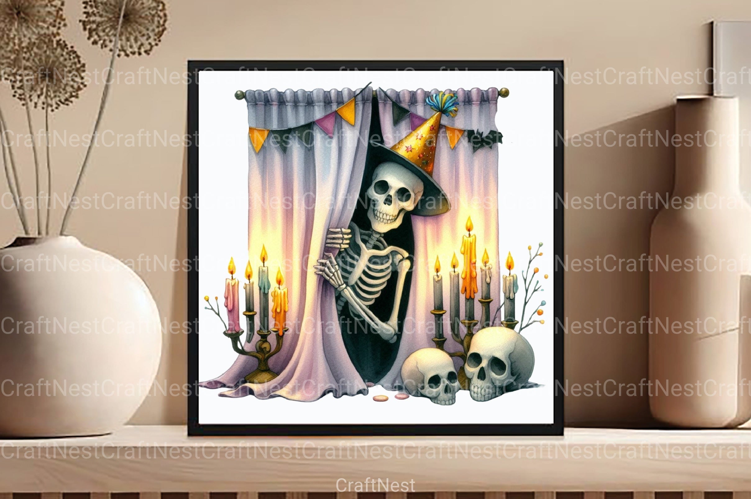 Funny Skeleton Peeking Clipart Bundle - CraftNest - Digital Crafting and Art