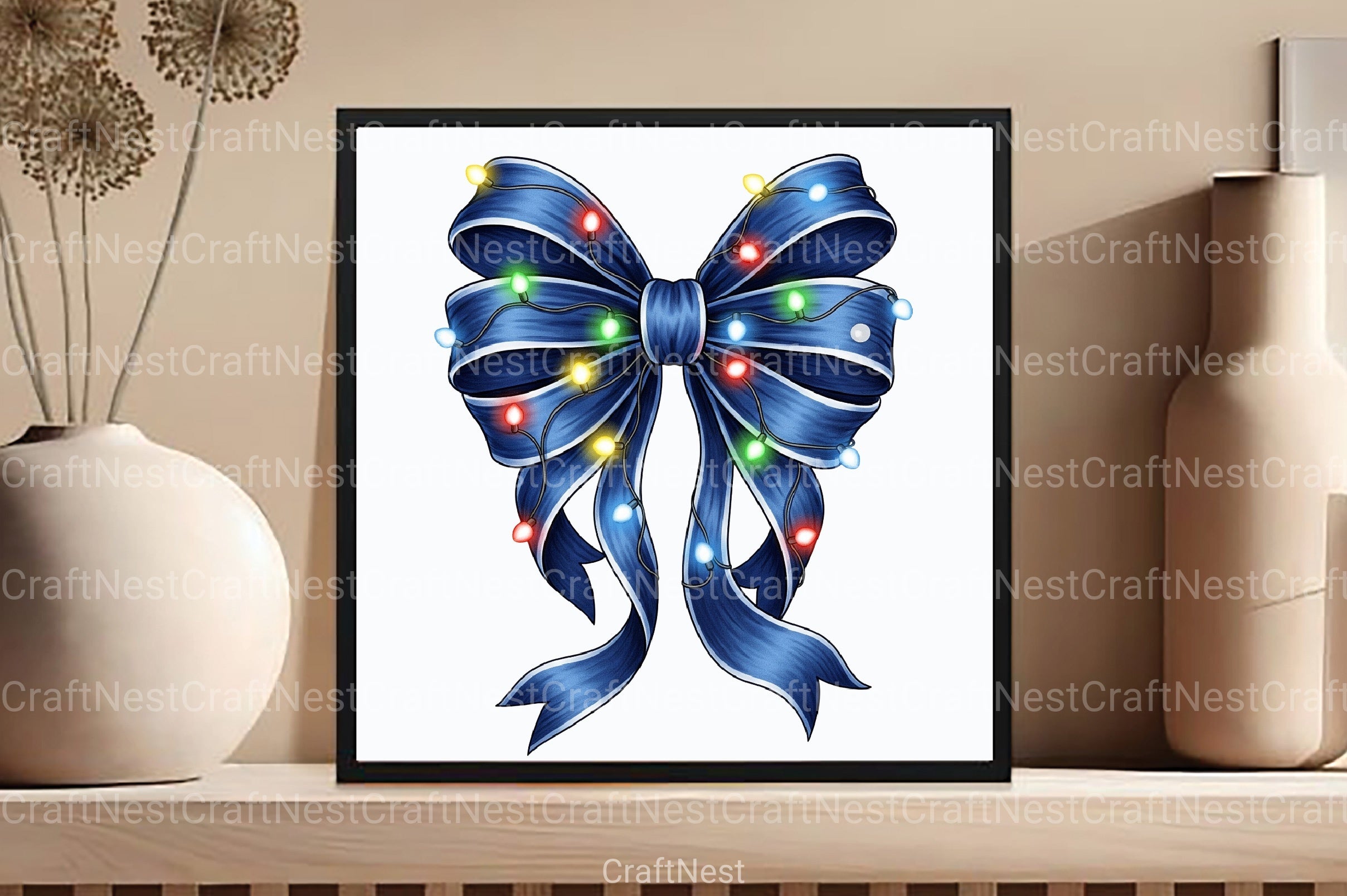 Light Bow Christmas Clipart Bundle - CraftNest - Digital Crafting and Art