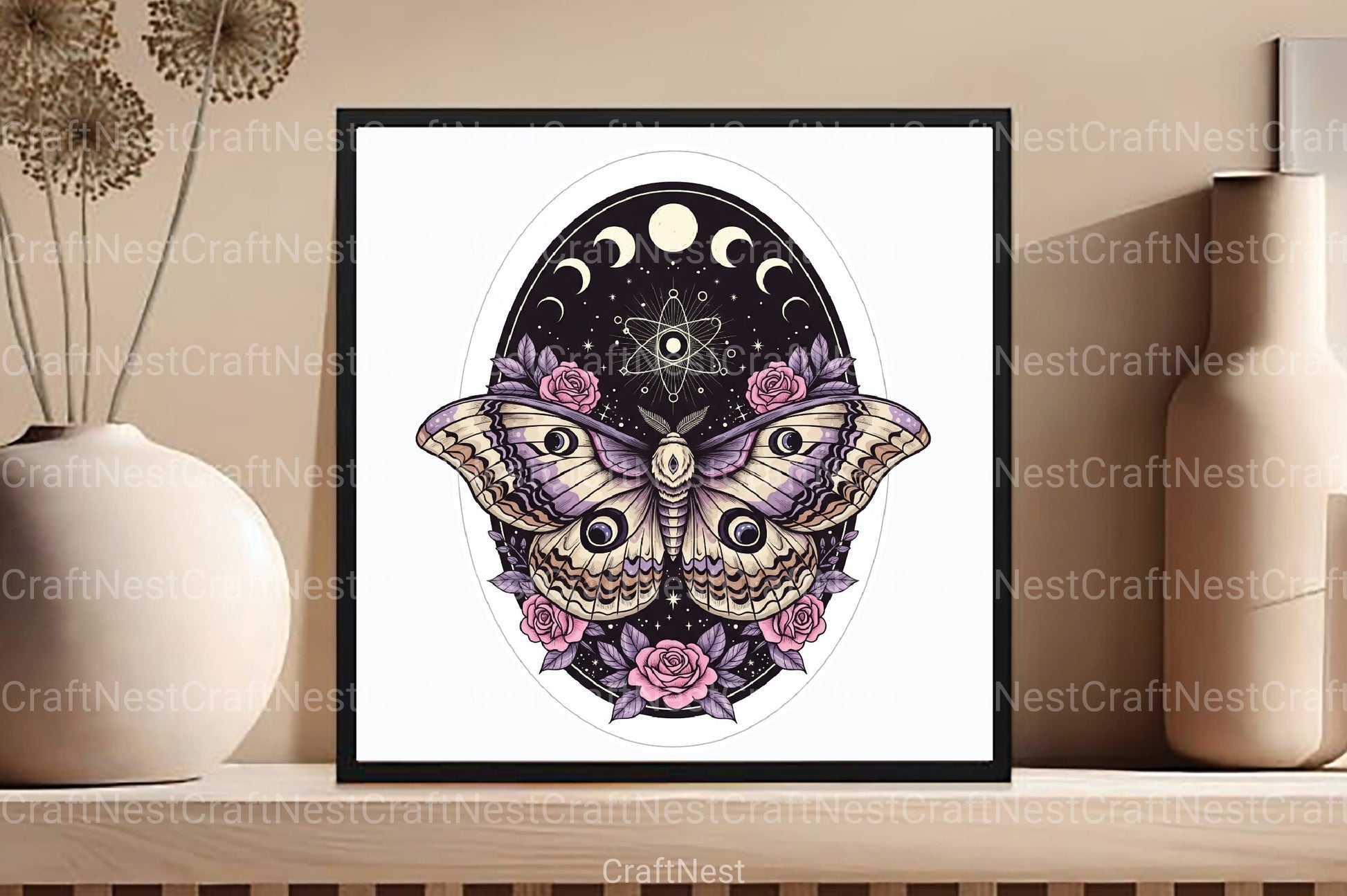 Celestial Lunar Moth Halloween Clipart Bundle - CraftNest - Digital Crafting and Art