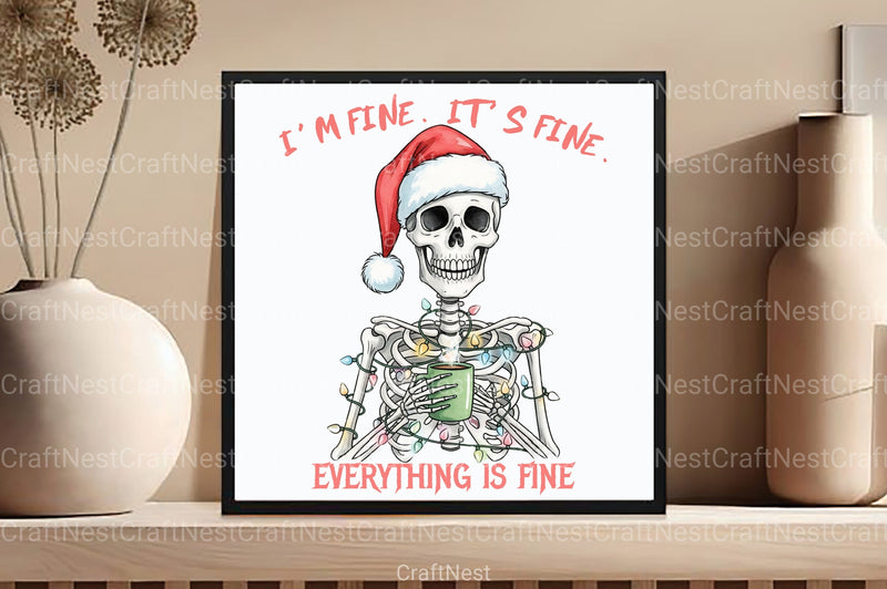 I'm Fine It's Christmas Clipart Bundle 99 - CraftNest - Digital Crafting and Art