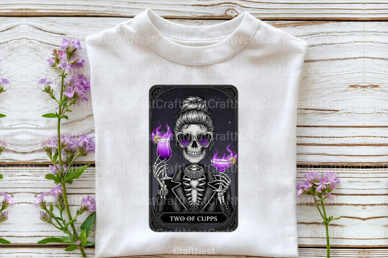 Two of Cups Halloween Tarot Card Clipart Bundle - CraftNest - Digital Crafting and Art