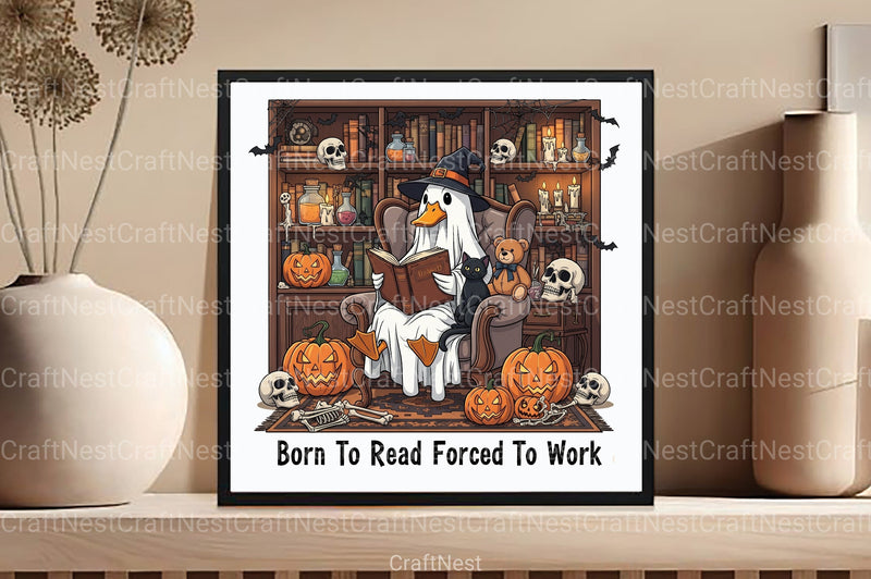 Goose Reading Book Halloween Clipart Bundle - CraftNest - Digital Crafting and Art
