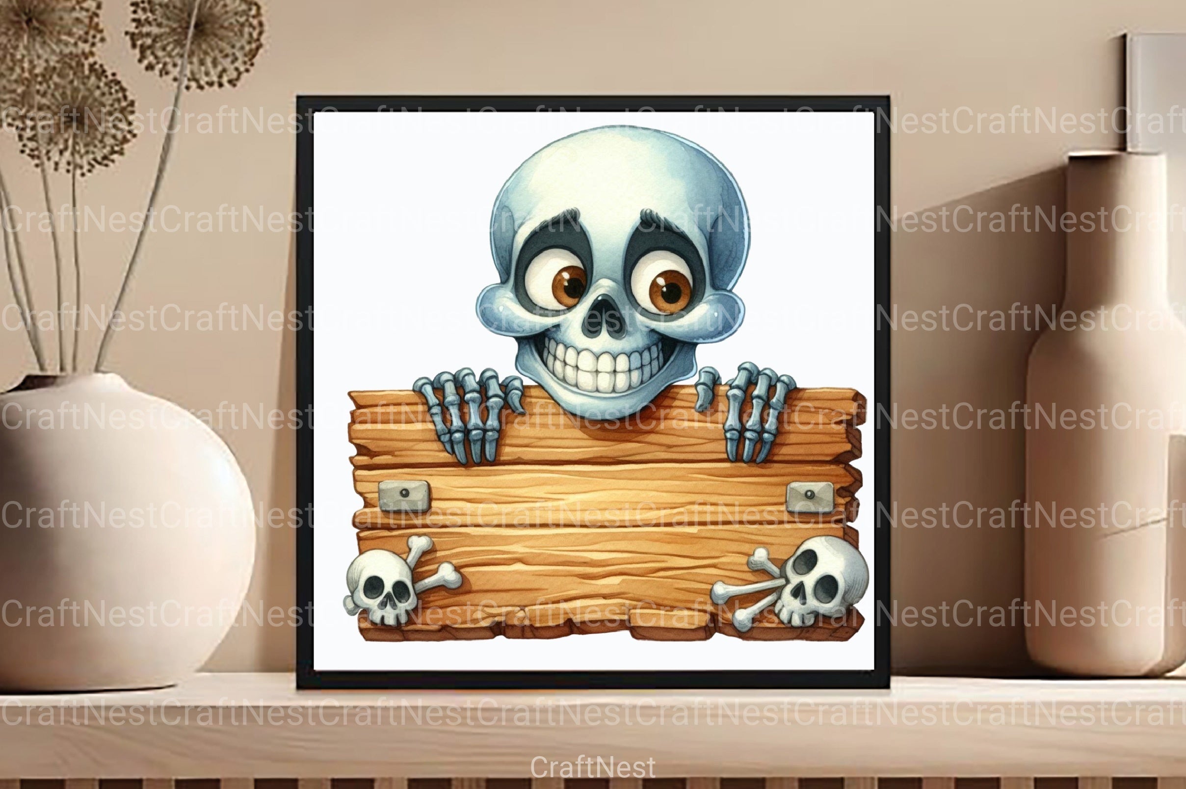 Funny Skeleton Peeking Clipart Bundle 67 - CraftNest - Digital Crafting and Art