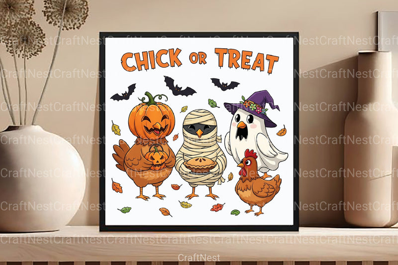 Chick or Treat: Halloween Chicken Clipart Bundle - CraftNest - Digital Crafting and Art