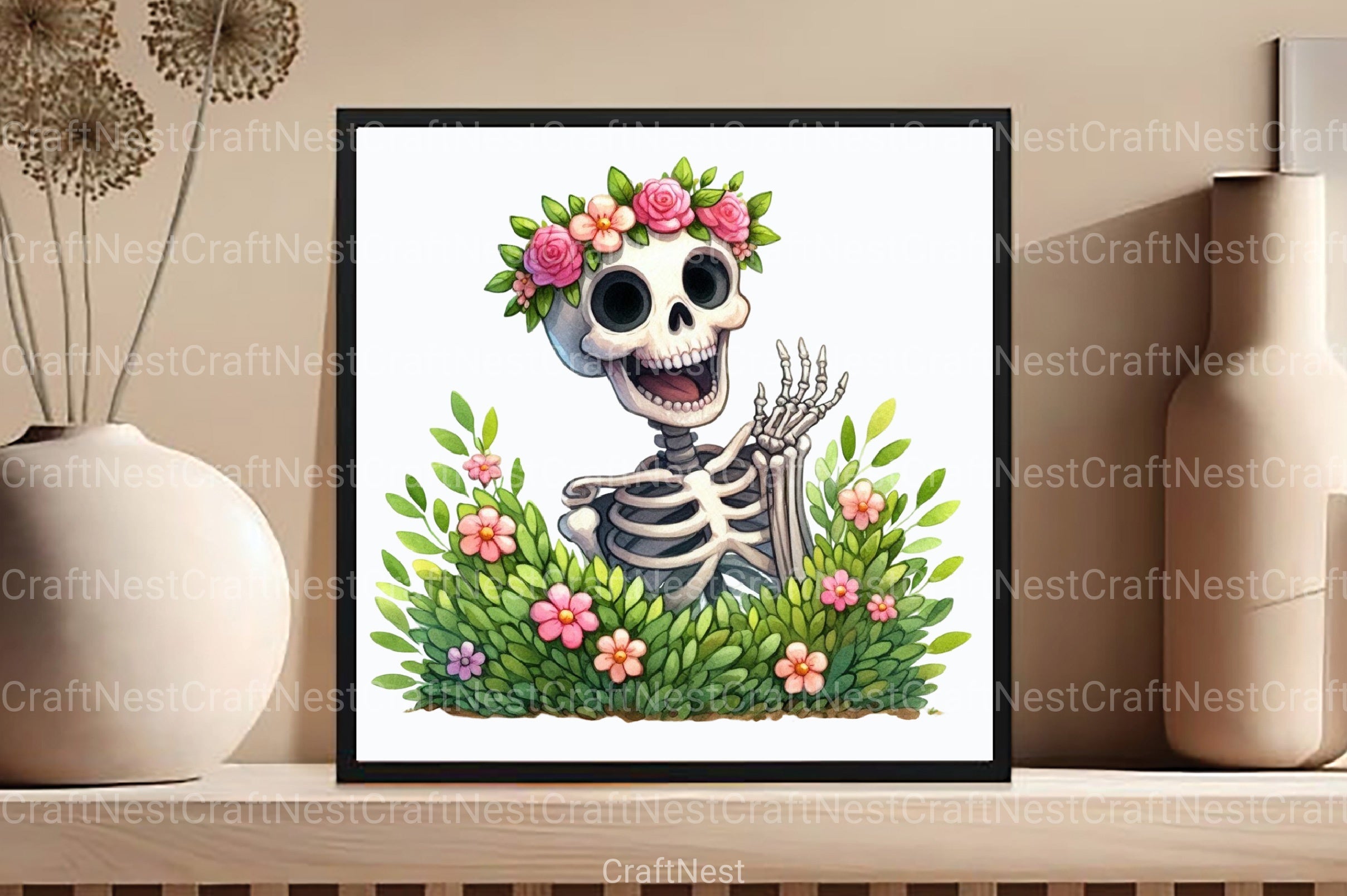 Funny Skeleton Peeking Clipart Bundle 10 - CraftNest - Digital Crafting and Art