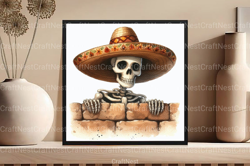 Funny Skeleton Peeking Clipart Bundle 12 - CraftNest - Digital Crafting and Art