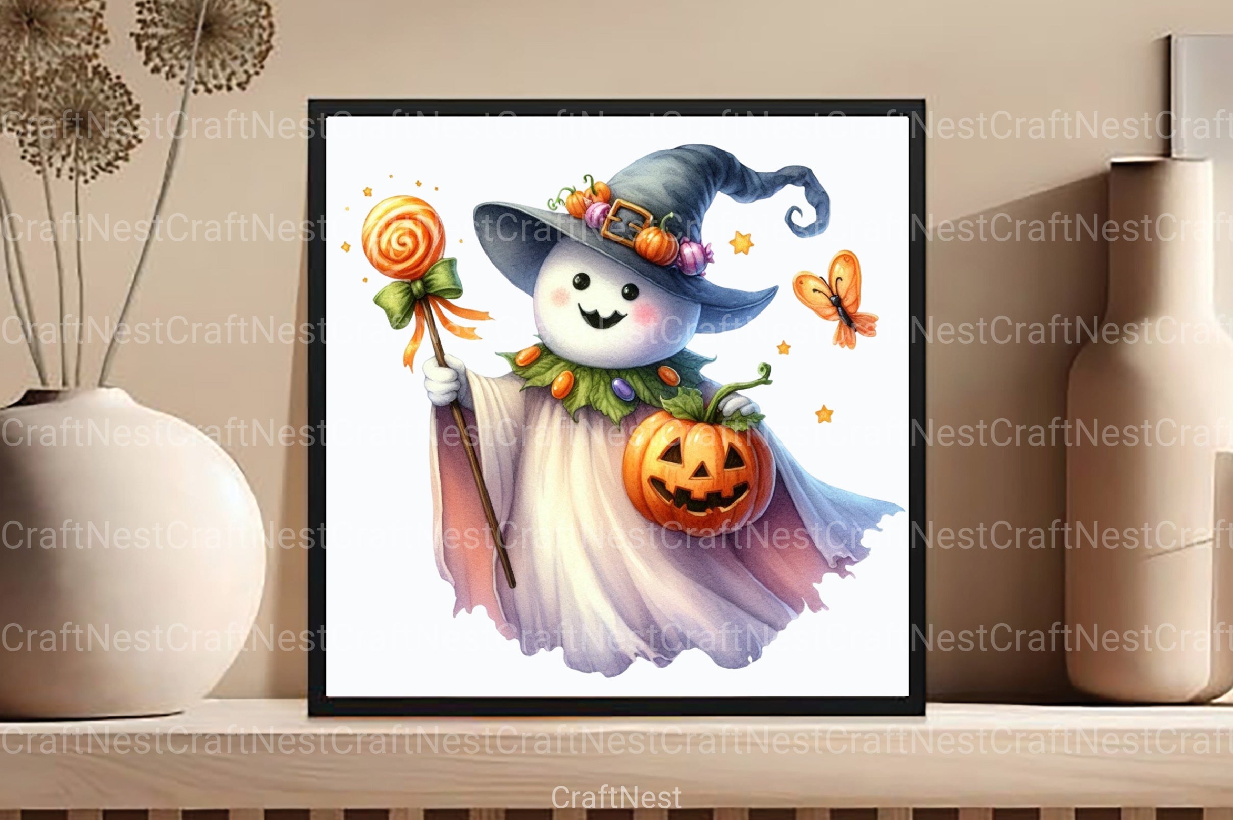 Cute Funny Ghost Pumpkin Halloween Clipart Bundle - CraftNest - Digital Crafting and Art