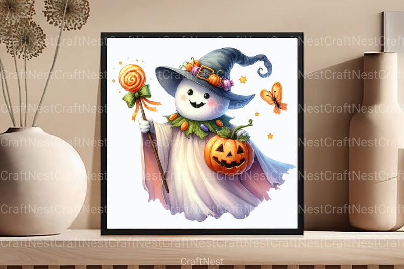 Cute Funny Ghost Pumpkin Halloween Clipart Bundle - CraftNest - Digital Crafting and Art