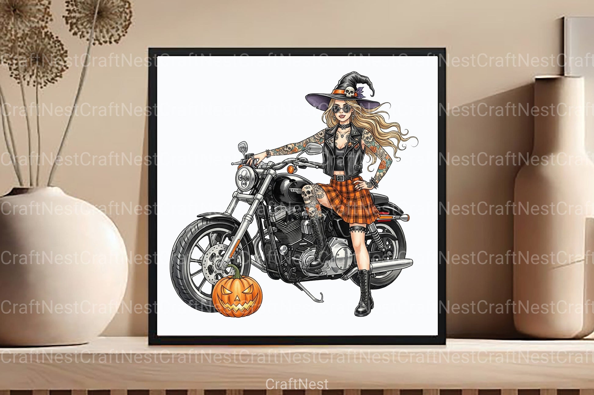 Chibi Toddler Halloween Biker Clipart Bundle - CraftNest - Digital Crafting and Art