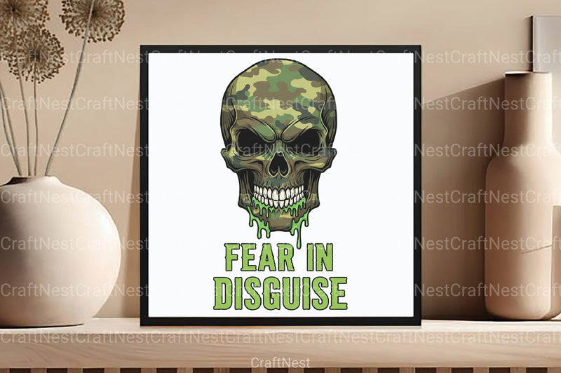Camo Skull Halloween Clipart Bundle 157 - CraftNest - Digital Crafting and Art