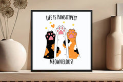 Life Is Pawsitively Meowvelous Cat Shirt Clipart Bundle - CraftNest - Digital Crafting and Art