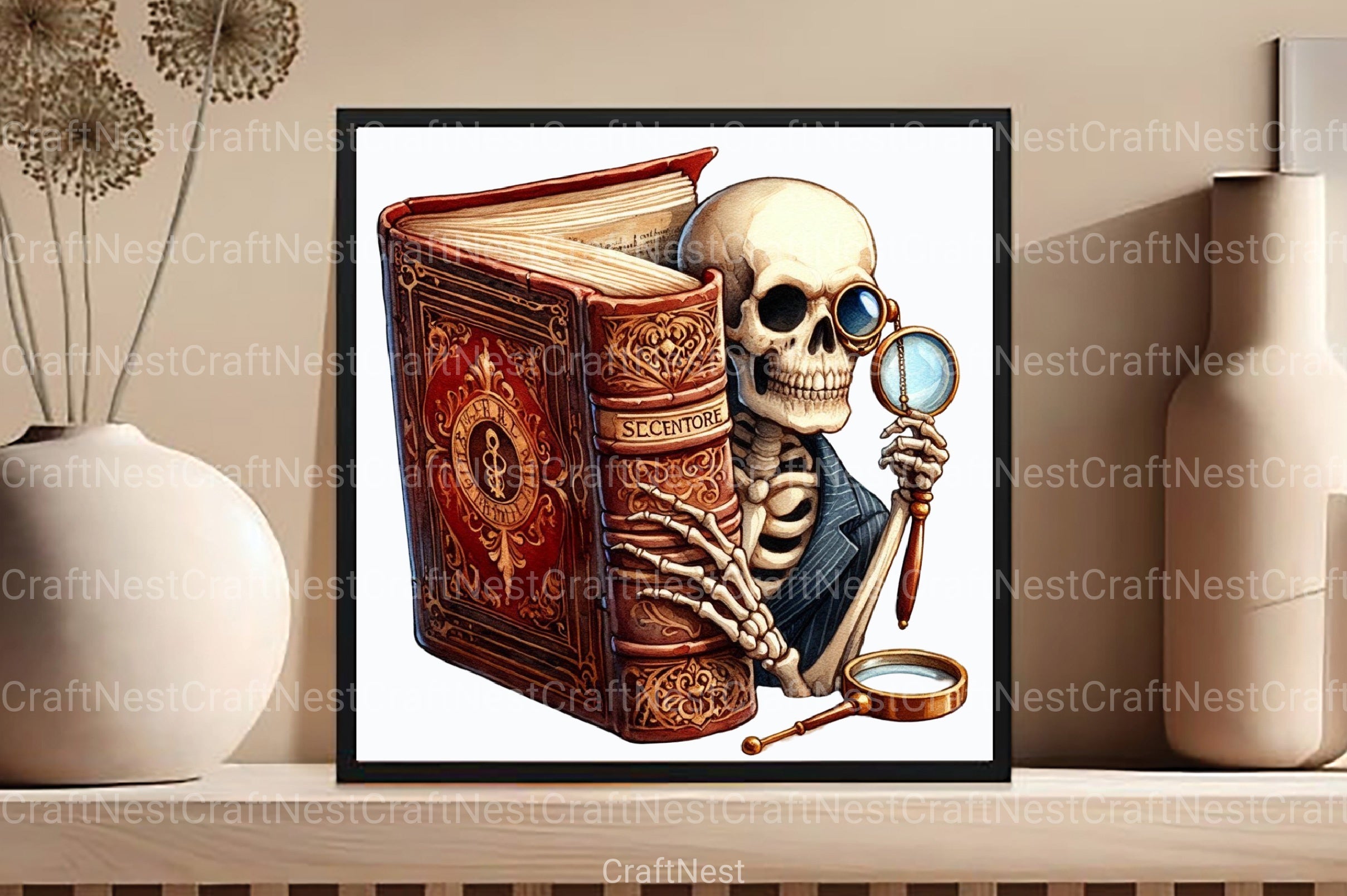 Funny Skeleton Peeking Clipart Bundle 3 - CraftNest - Digital Crafting and Art