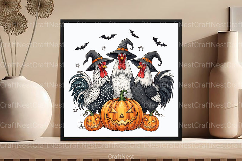 Halloween Pumpkin Chicken Witch Fall Clipart Bundle - CraftNest - Digital Crafting and Art