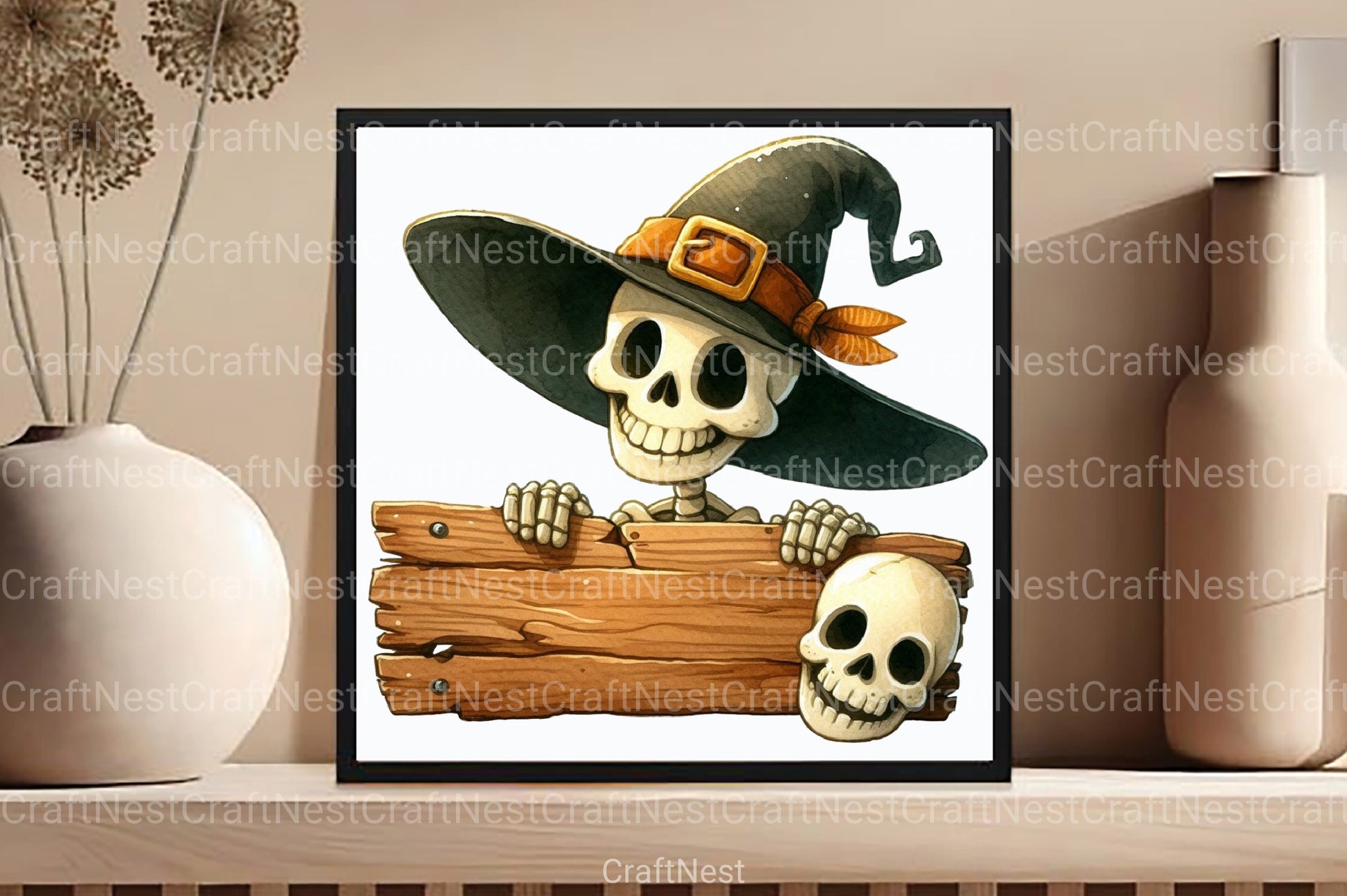 Funny Skeleton Peeking Clipart Bundle 7 - CraftNest - Digital Crafting and Art