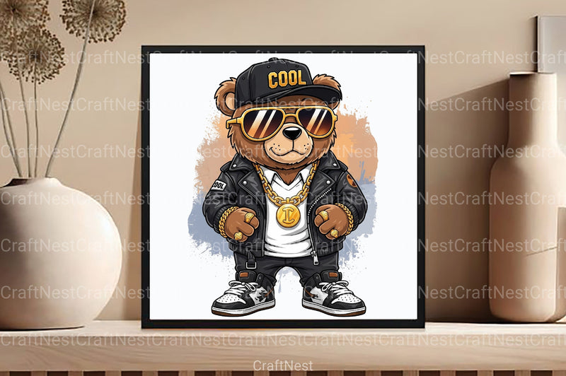 Funny Hip Hop Bear Clipart Bundle - CraftNest - Digital Crafting and Art