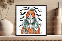 Cute Bougie Skeleton Girl Clipart Bundle - CraftNest - Digital Crafting and Art