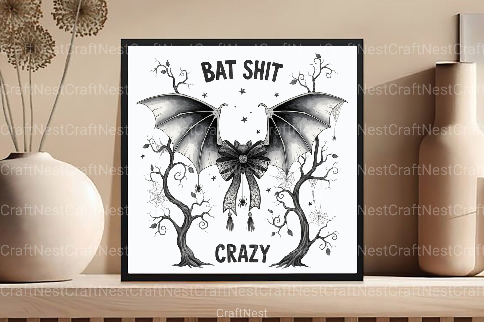 Bat Bow Crazy: Funny Halloween Clipart Bundle - CraftNest - Digital Crafting and Art