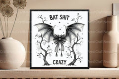 Bat Bow Crazy: Funny Halloween Clipart Bundle - CraftNest - Digital Crafting and Art