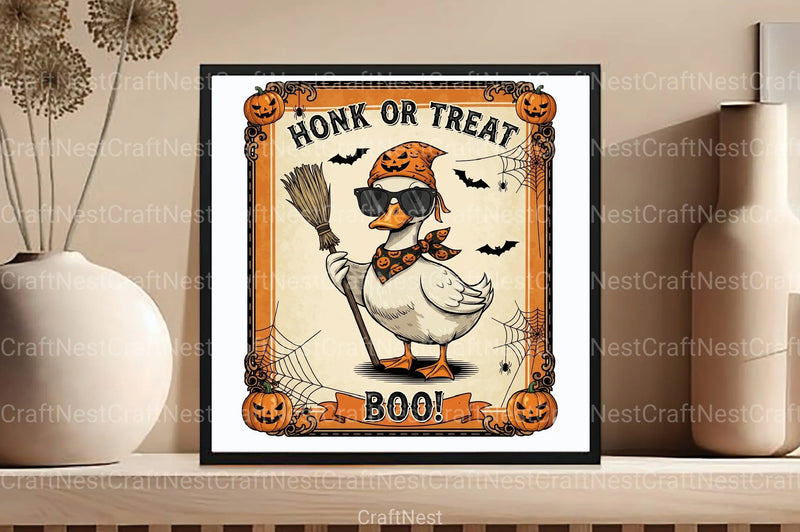 Girly Goose Honk or Treat Clipart Bundle - CraftNest - Digital Crafting and Art