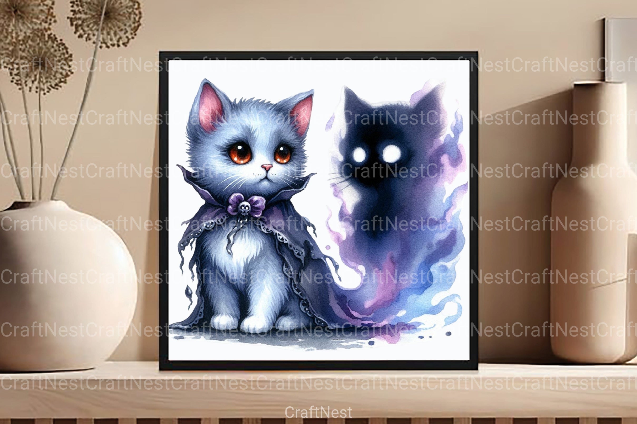 Halloween Cat & Smoky Ghost Clipart Bundle - CraftNest - Digital Crafting and Art