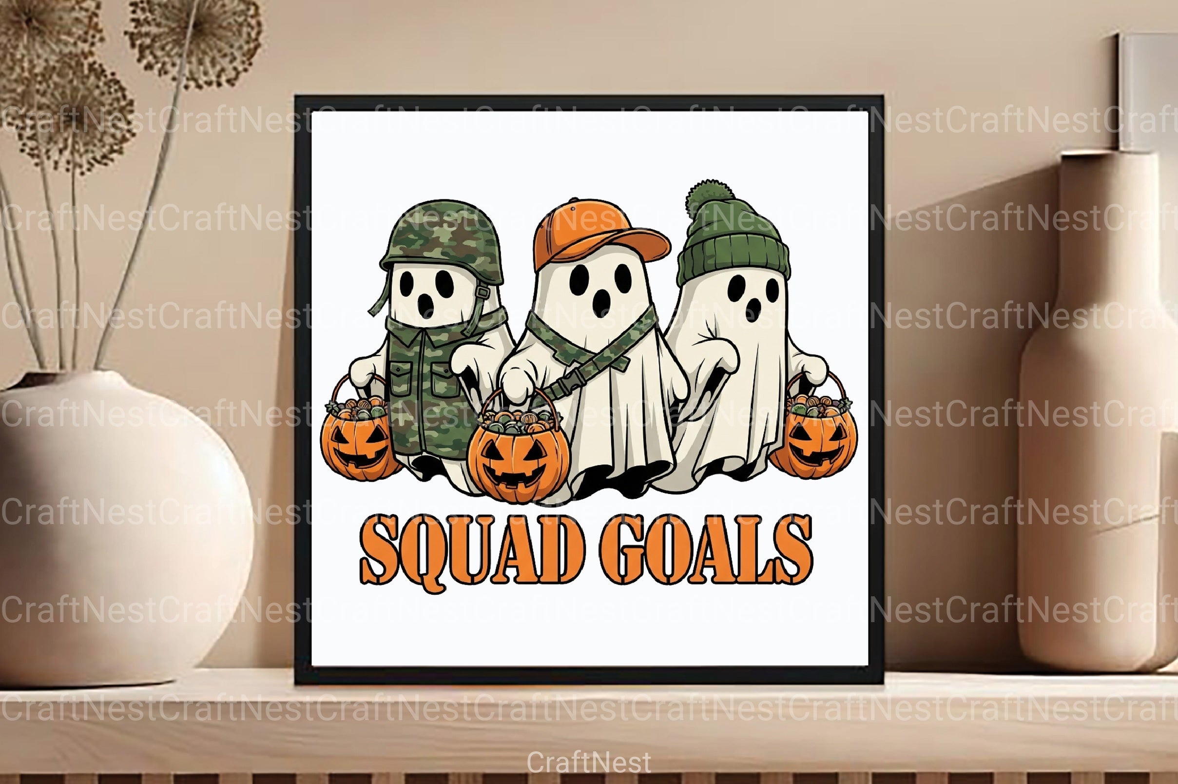 Camo Ghosts Halloween Clipart Bundle - CraftNest - Digital Crafting and Art