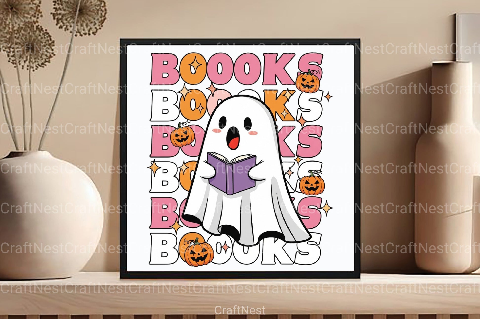 Boo Ghost Reading Book Clipart Bundle - CraftNest - Digital Crafting and Art