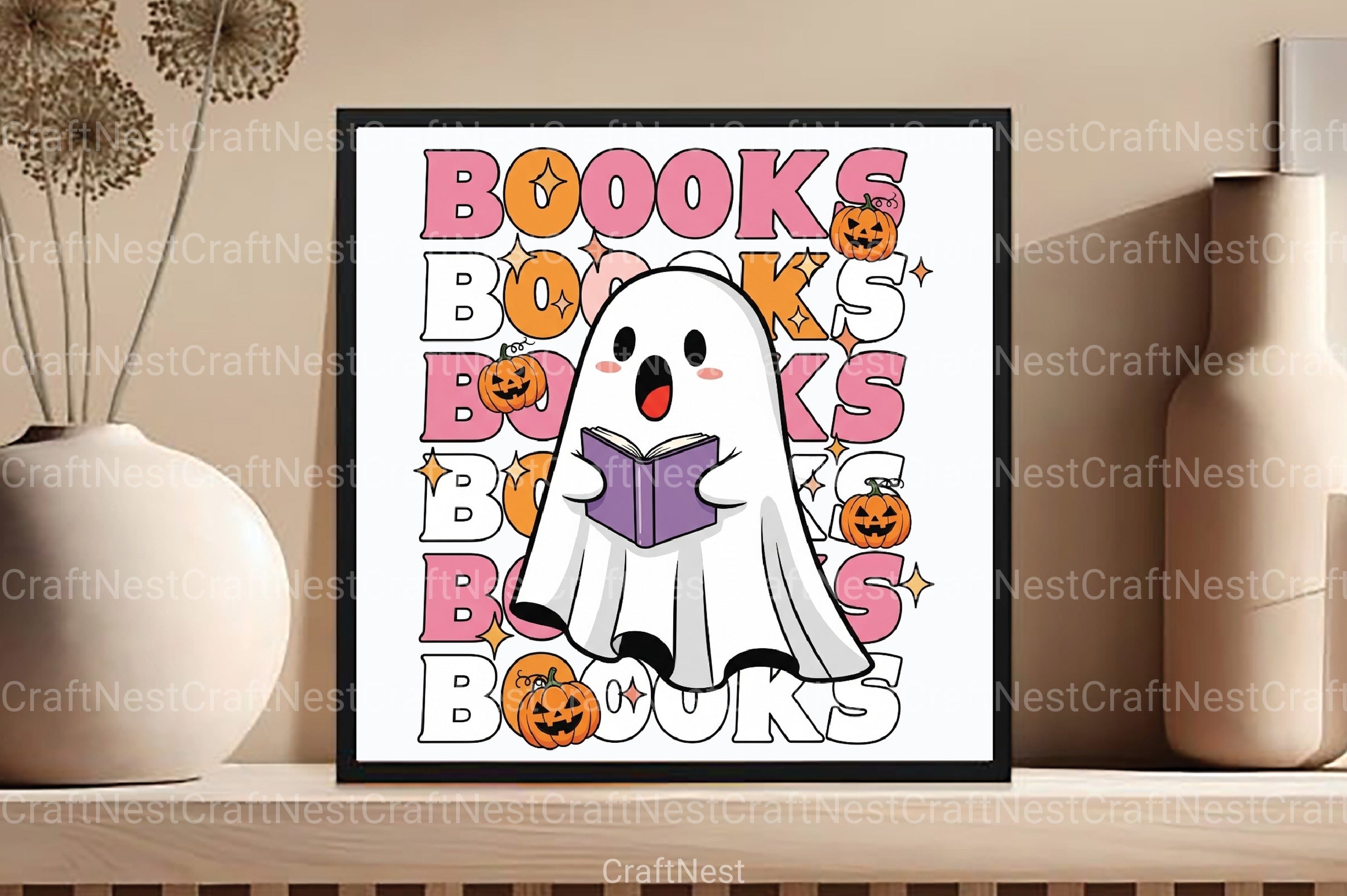 Boo Ghost Reading Book Clipart Bundle - CraftNest - Digital Crafting and Art