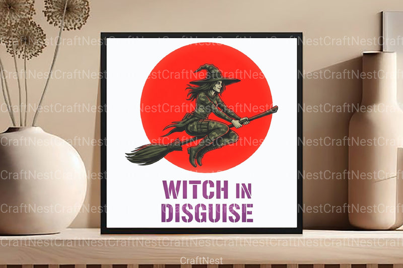 Camo Witch Halloween Clipart Bundle - CraftNest - Digital Crafting and Art