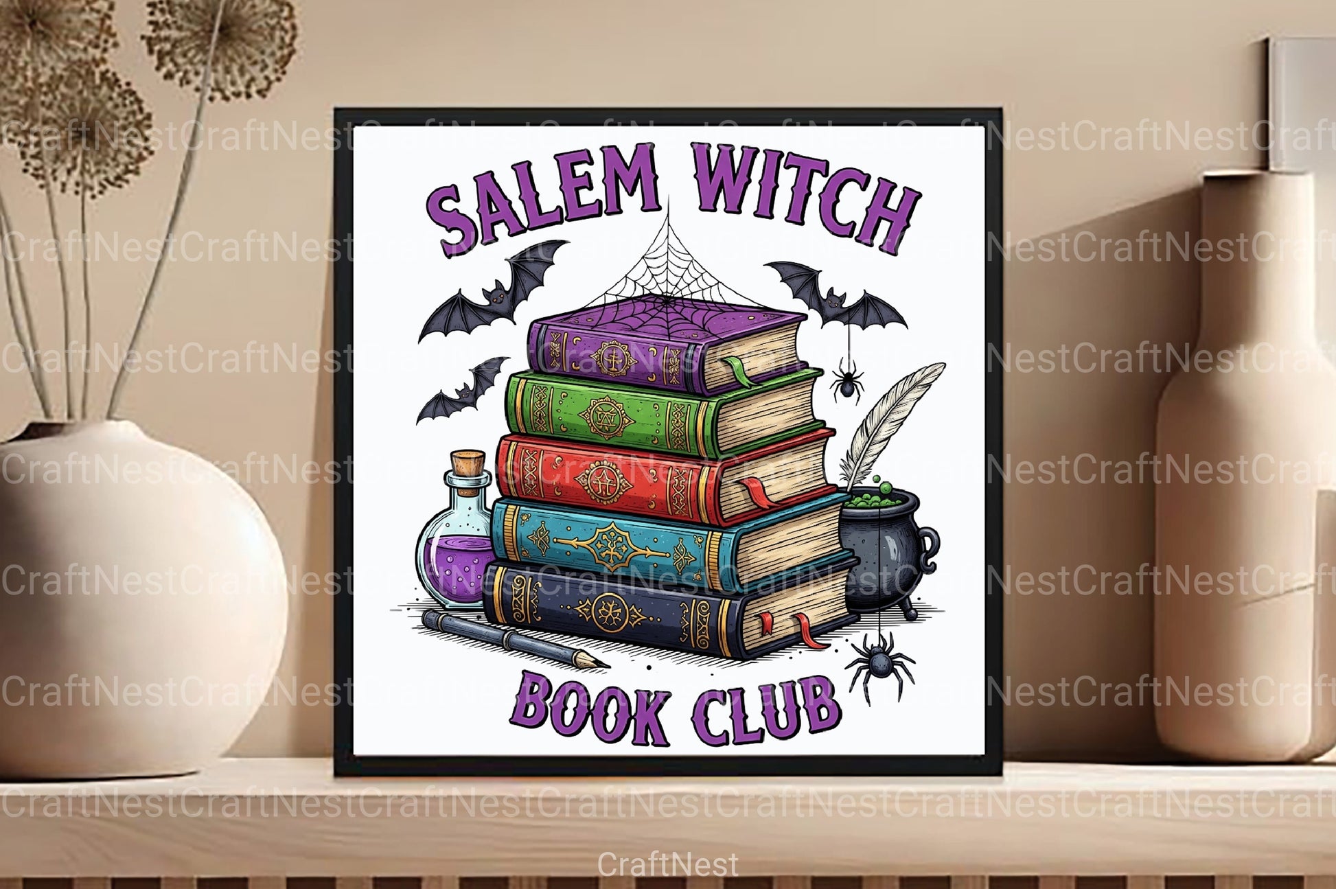 Salem Witch Book Club Halloween Clipart Bundle - CraftNest - Digital Crafting and Art