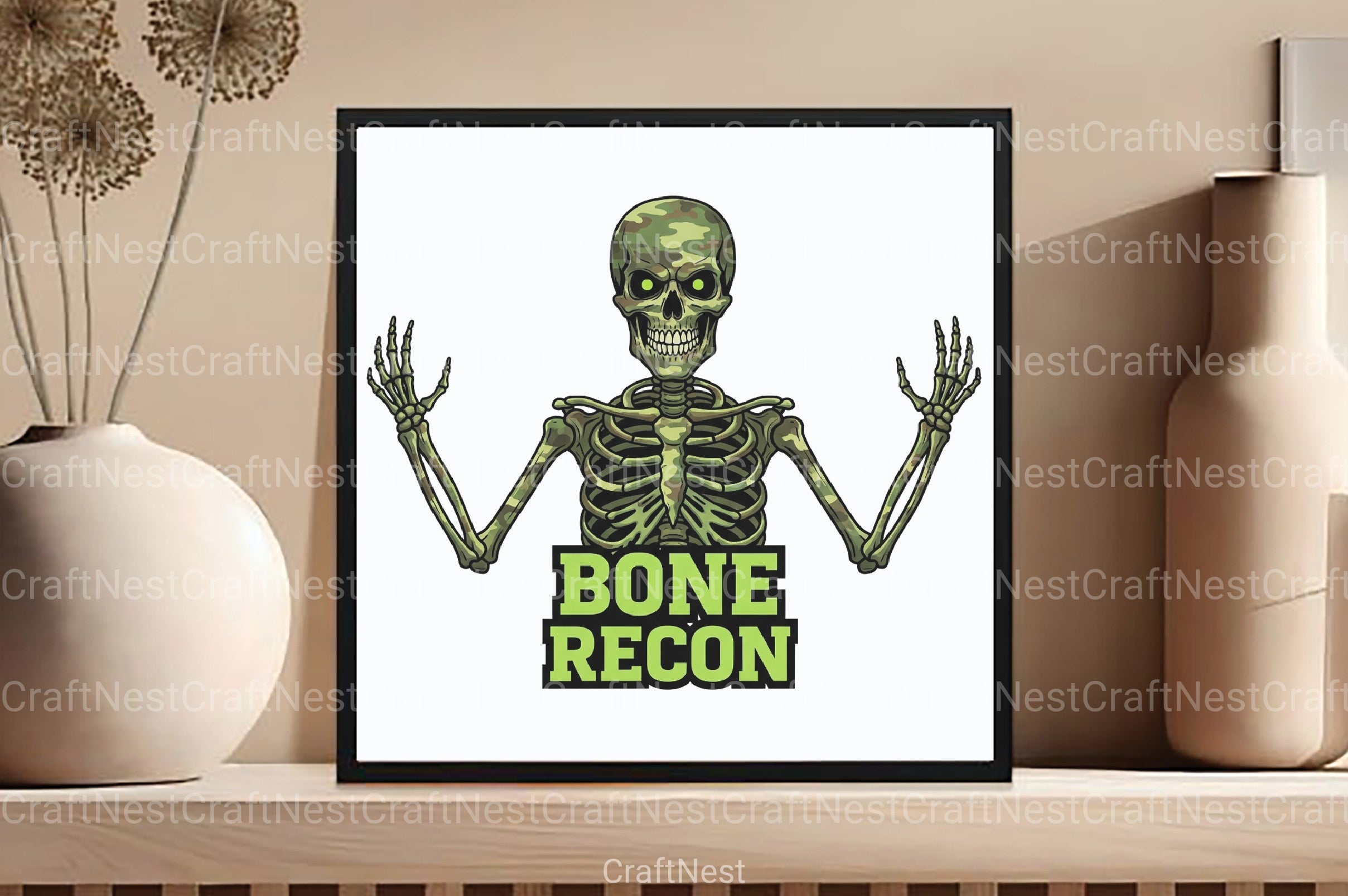 Camo Skeleton Halloween Clipart Bundle - CraftNest - Digital Crafting and Art