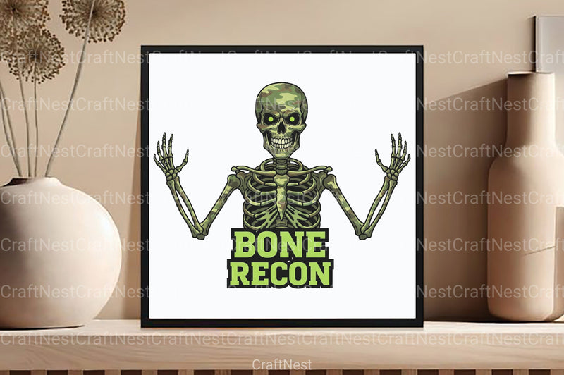Camo Skeleton Halloween Clipart Bundle - CraftNest - Digital Crafting and Art