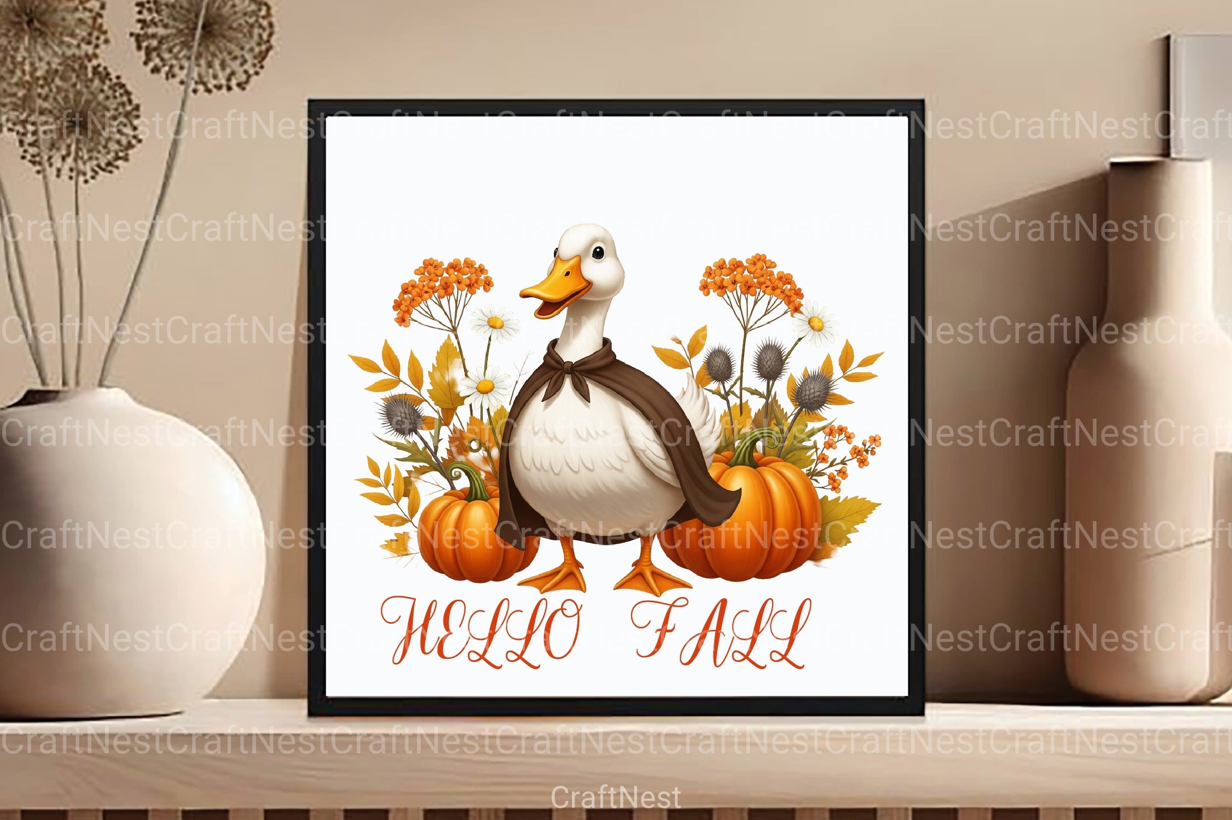 Hello Fall Goose Clipart Bundle - CraftNest - Digital Crafting and Art